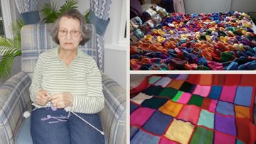 Resident knits for charity at Cold Springs Park care home